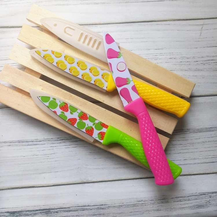 Stainless Steel Fruit Knife, Fruit Design Kitchen Knife, Stainless Steel Fruit Design Knife With Cover Stainless Steel Fruit Knife, Fruit Design Kitchen Knife, Stainless Steel Fruit Design Knife With Cover